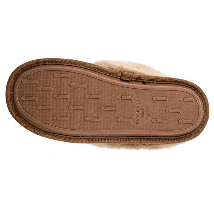 Isotoner® Ladies Real Suede Moccasin Bootie Tan Extra Image 5